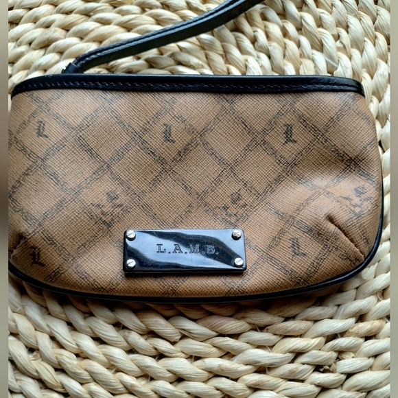 L.A.M.B. Saddle Brown and Black Wristlet - Picture 2 of 7